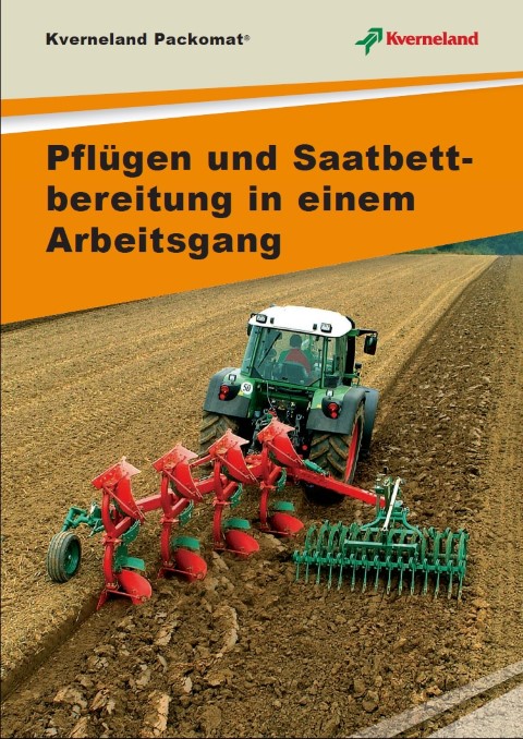 Prospekt Kverneland Packomat Pflug Pflügen und Saatbettbereitung in einem Arbeitsgang Kubota